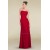 A-Line Strapless Red Long Chiffon Prom Evening Formal Dresses ED010880