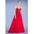 A-Line Spaghetti Strap Beaded Red Long Chiffon Prom Evening Formal Dresses ED010897