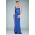 Sheath/Column One-Shoulder Beaded Blue Long Chiffon Prom Evening Formal Dresses ED010902