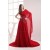 A-Line One-Shoulder Beaded Red Long Chiffon Prom Evening Formal Dresses ED010911