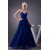 A-Line Beaded Blue Long Chiffon Prom Evening Formal Dresses ED010917