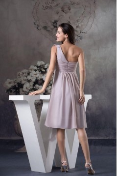 Empire One-Shoulder Short Chiffon Prom Evening Formal Dresses ED010932