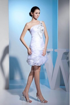 Short White Beaded Prom Evening Formal Dresses ED010937