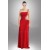 Sheath/Column One-Shoulder Beaded Red Long Chiffon Prom Evening Formal Dresses ED010947