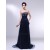 A-Line Strapless Navy Blue Long Prom Evening Formal Dresses ED010967