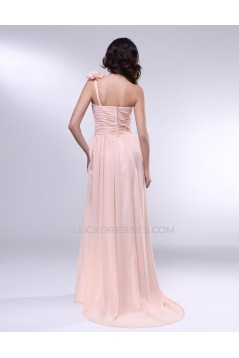 A-Line One-Shoulder Long Chiffon Prom Evening Formal Dresses ED010972