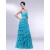 A-Line Strapless Beaded Long Blue Chiffon Prom Evening Formal Dresses ED010974
