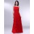 A-Line One-Shoulder Beaded Long Red Chiffon Prom Evening Formal Dresses ED010977