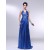 A-Line Halter Beaded Long Blue Prom Evening Formal Dresses ED010981