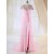 Sheath Split-Front Off-the-Shoulder Beaded Long Pink Chiffon Prom Evening Formal Dresses ED010983