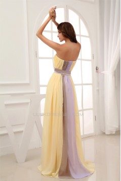 A-Line Chiffon Strapless Long Prom/Formal Evening Dresses 02020013