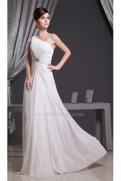 A-Line Floor-Length One-Shoulder Beading Long Prom Evening Bridesmaid Dresses 02020018