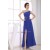A-Line One-Shoulder Sleeveless Ruffles Chiffon Long Blue Prom/Formal Evening Dresses 02020023