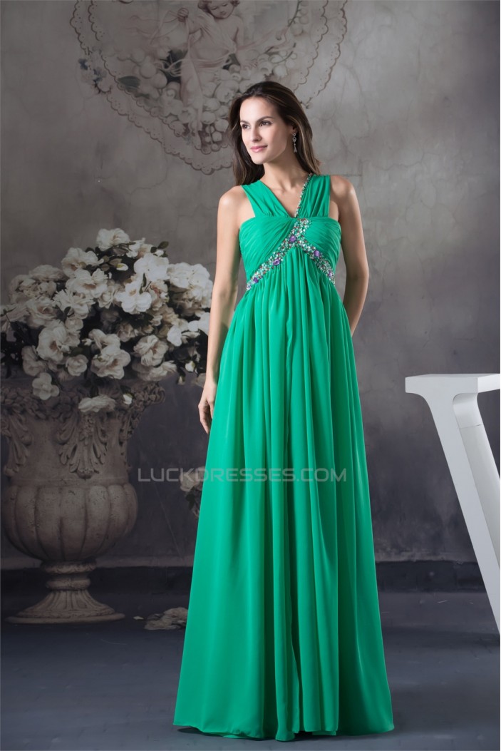 Empire Sleeveless Beading Chiffon Long Prom/Formal Evening Maternity Dresses 02020030