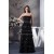 A-Line Sleeveless Floor-Length Ruffles Chiffon Sequins Long Black Prom/Formal Evening Dresses 02020035