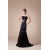 Trumpet/Mermaid Strapless Silk like Satin Sleeveless Beaded Long Black Prom/Formal Evening Dresses 02020044