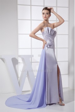 Sheath Sweetheart Chiffon Elastic Woven Satin Long Prom/Formal Evening Dresses 02020046