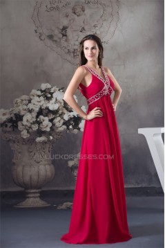 Empire V-Neck Sleeveless Beading Chiffon Long Prom/Formal Evening Dresses Maternity Evening Dresses 02020051