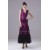 Ankle-Length Elastic Woven Satin Fine Netting Purple Prom/Formal Evening Dresses 02020054