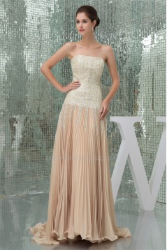 Asymmetrical Ruffles Chiffon Sequined Material Prom/Formal Evening Dresses 02020061