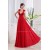 A-Line Floor-Length Chiffon Beaded Long Red Prom Evening Party Dresses 02020064