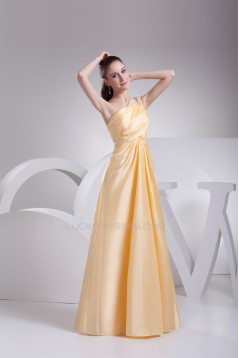 A-Line Floor-Length One-Shoulder Beading Long Prom/Formal Evening Dresses 02020065