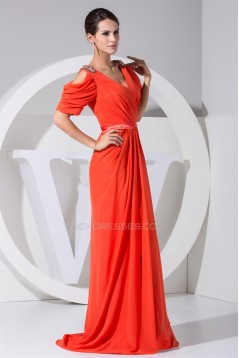Beading Brush Sweep Train Sheath/Column Prom/Formal Evening Dresses 02020070