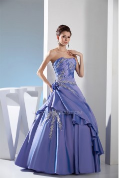 Beading Floor-Length Strapless A-Line Sleeveless Prom/Formal Evening Dresses 02020077