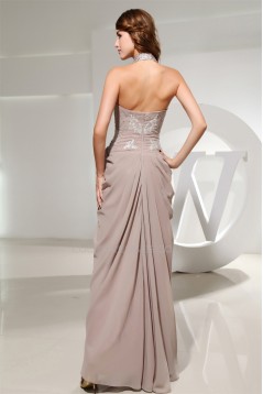 Elegant Sheath/Column Beading Halter Floor-Length Long Prom/Formal Evening Dresses 02020078