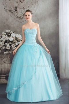 Ball Gown Sweetheart Beading Satin Lace Fine Netting Floor-Length Prom/Formal Evening Dresses 02020086