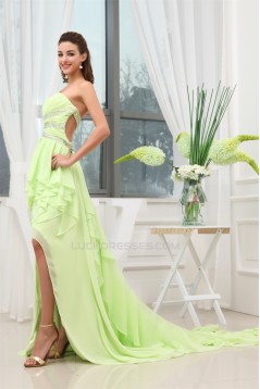 Affordable High Low Beading Sleeveless Chiffon Prom/Formal Evening Dresses 02020092