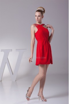 A-Line Scoop Sleeveless Chiffon Evening Party Bridesmaid Dresses 02021025