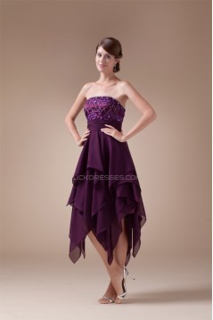 Asymmetrical Sleeveless Chiffon Silk like Satin Prom/Formal Evening Dresses 02021039