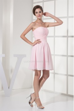 Beading Chiffon Short/Mini Bridesmaid Dresses 02021044