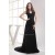 A-Line Brush Sweep Train Long Black Prom/Formal Evening Dresses 02020108
