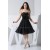 Knee-Length Ruffles Chiffon Silk like Satin Little Black Dresses 02021086