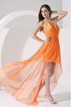 Lace A-Line Sleeveless Chiffon Elastic Silk like Satin Homecoming Dresses 02021093