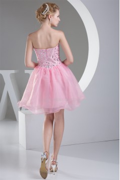 Organza Silk like Satin Sleeveless Short/Mini Homecoming Dresses 02021104