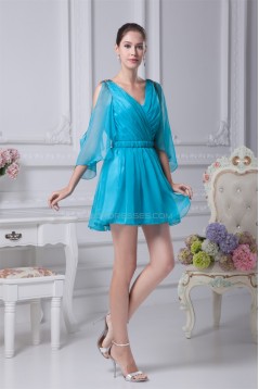 Ruffles Chiffon Silk like Satin Short/Mini Prom/Formal Evening Dresses 02021111