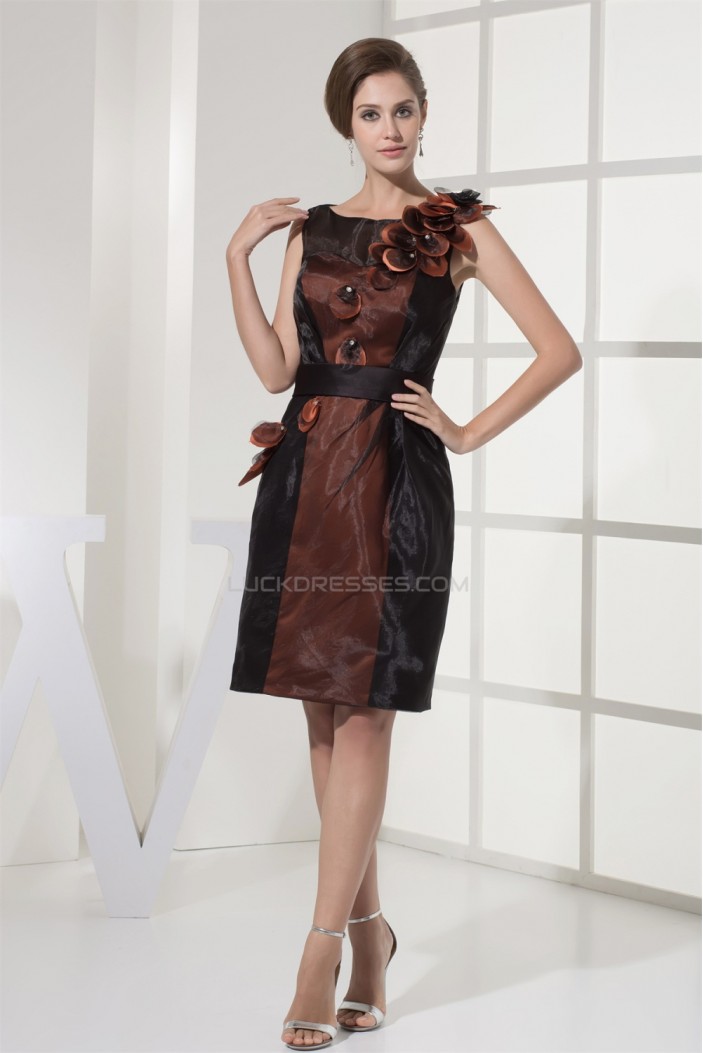 Satin Organza Sheath/Column Short/Mini Prom/Formal Evening Dresses 02021125