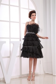 Satin Tulle Knee-Length Sleeveless A-Line Prom/Formal Evening Dresses 02021126