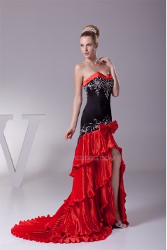 Brush Sweep Train Black Red Long Prom/Formal Evening Dresses 02020113