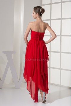 Beading Chiffon Sweetheart Short Red Prom/Formal Evening Dresses 02021204