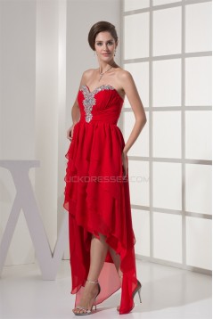 Beading Chiffon Sweetheart Short Red Prom/Formal Evening Dresses 02021204