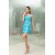 Spaghetti Straps A-Line Chiffon Pleated Short Blue Evening Party Bridesmaid Dresses 02021238
