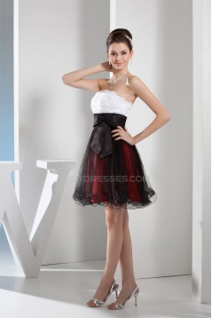 Strapless A-Line Sleeveless Short/Mini Prom/Formal Evening Dresses 02021243