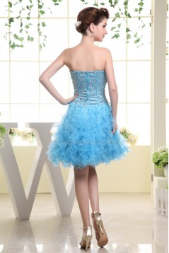 Strapless Beading A-Line Short/Mini Sleeveless Prom/Formal Evening Dresses 02021244