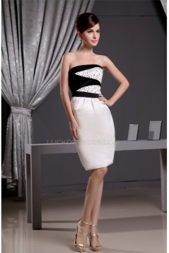 Strapless Satin Sheath/Column Sleeveless Prom/Formal Evening Dresses 02021247