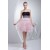 Strapless Short/Mini Sleeveless Satin Silk like Satin Fine Netting Prom/Formal Evening Dresses 02021249
