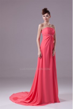 Empire Brush Sweep Train Strapless Sleeveless Prom/Formal Evening Maternity Dresses 02020126